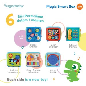 Sugarbaby Magic Smart Box 6in1 Toys Mainan Edukasi Bayi 12 Bulan+ Montessori Busybox Musik Sensorik & Motorik (2)