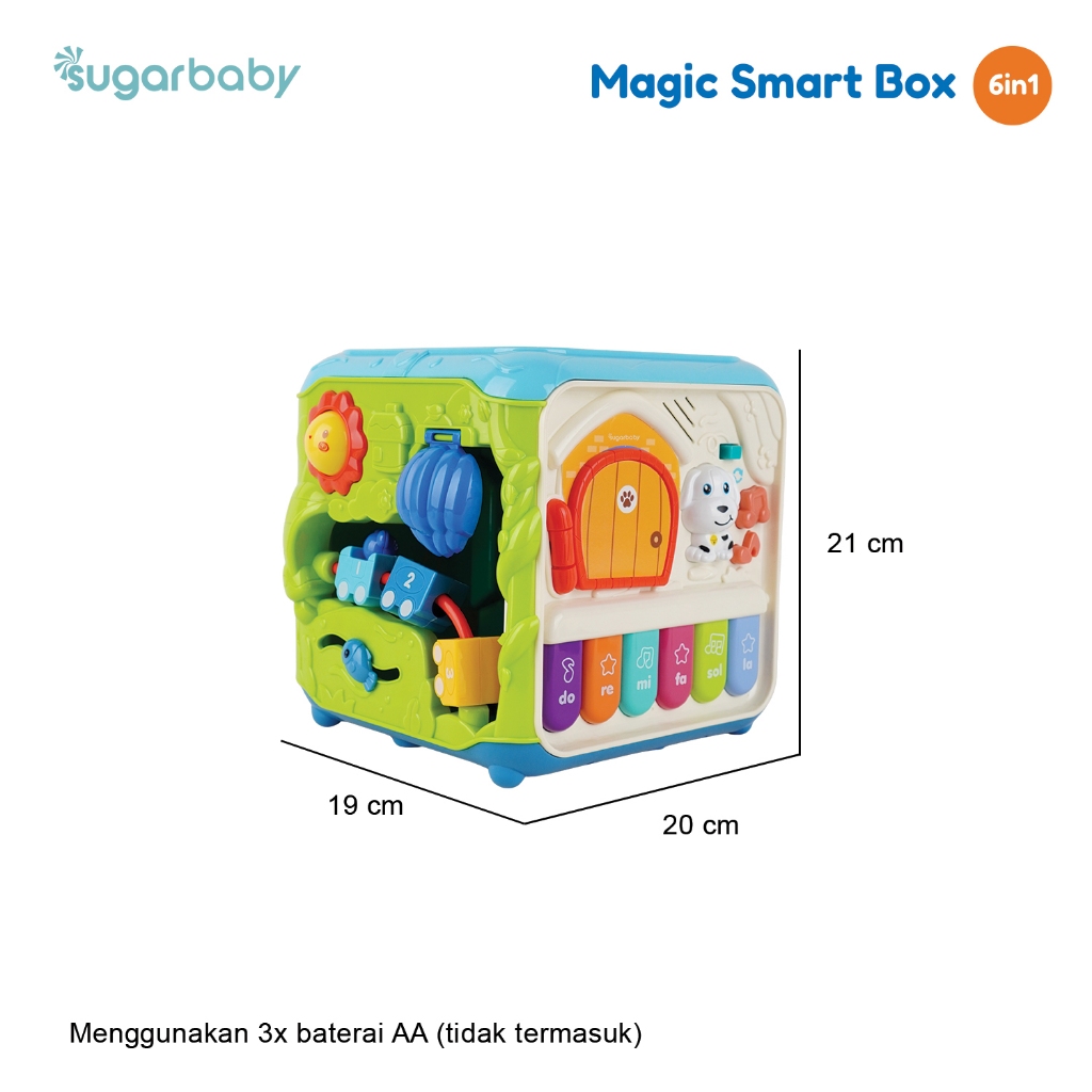 Sugarbaby Magic Smart Box 6in1 Toys Mainan Edukasi Bayi 12 Bulan+ Montessori Busybox Musik Sensorik & Motorik - Gambar 9