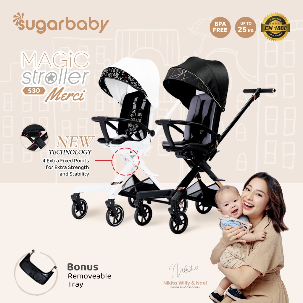 Sugarbaby Magic Stroller 530 Merci - Kereta Dorong Bayi 2 Arah