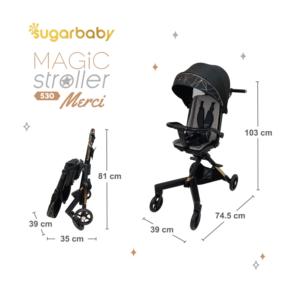 Sugarbaby Magic Stroller 530 Merci - Kereta Dorong Bayi 2 Arah - Gambar 10
