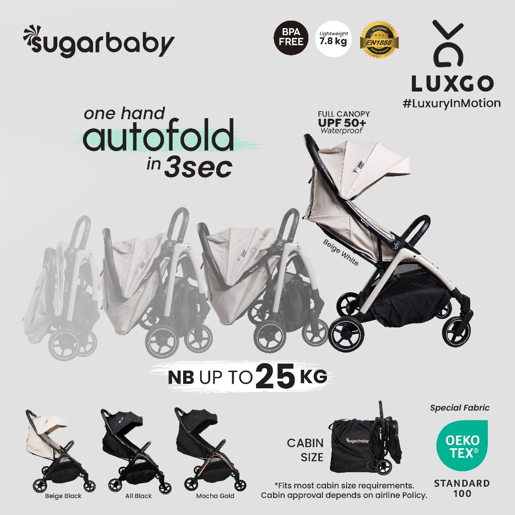 Sugarbaby Stroller Luxgo - Kereta Dorong Bayi Autofold Lipat Otomatis