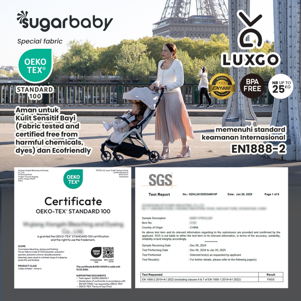 Sugarbaby Stroller Luxgo - Kereta Dorong Bayi Autofold Lipat Otomatis - Gambar 3