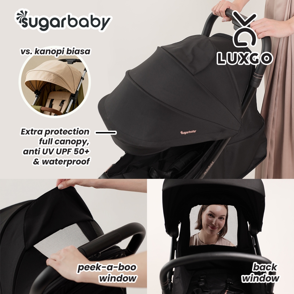 Sugarbaby Stroller Luxgo - Kereta Dorong Bayi Autofold Lipat Otomatis - Gambar 6