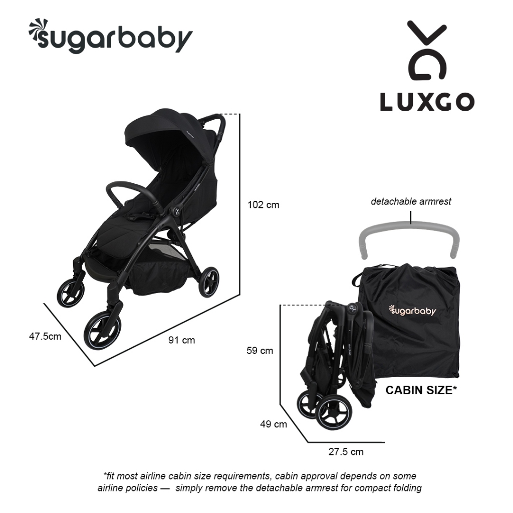 Sugarbaby Stroller Luxgo - Kereta Dorong Bayi Autofold Lipat Otomatis - Gambar 9