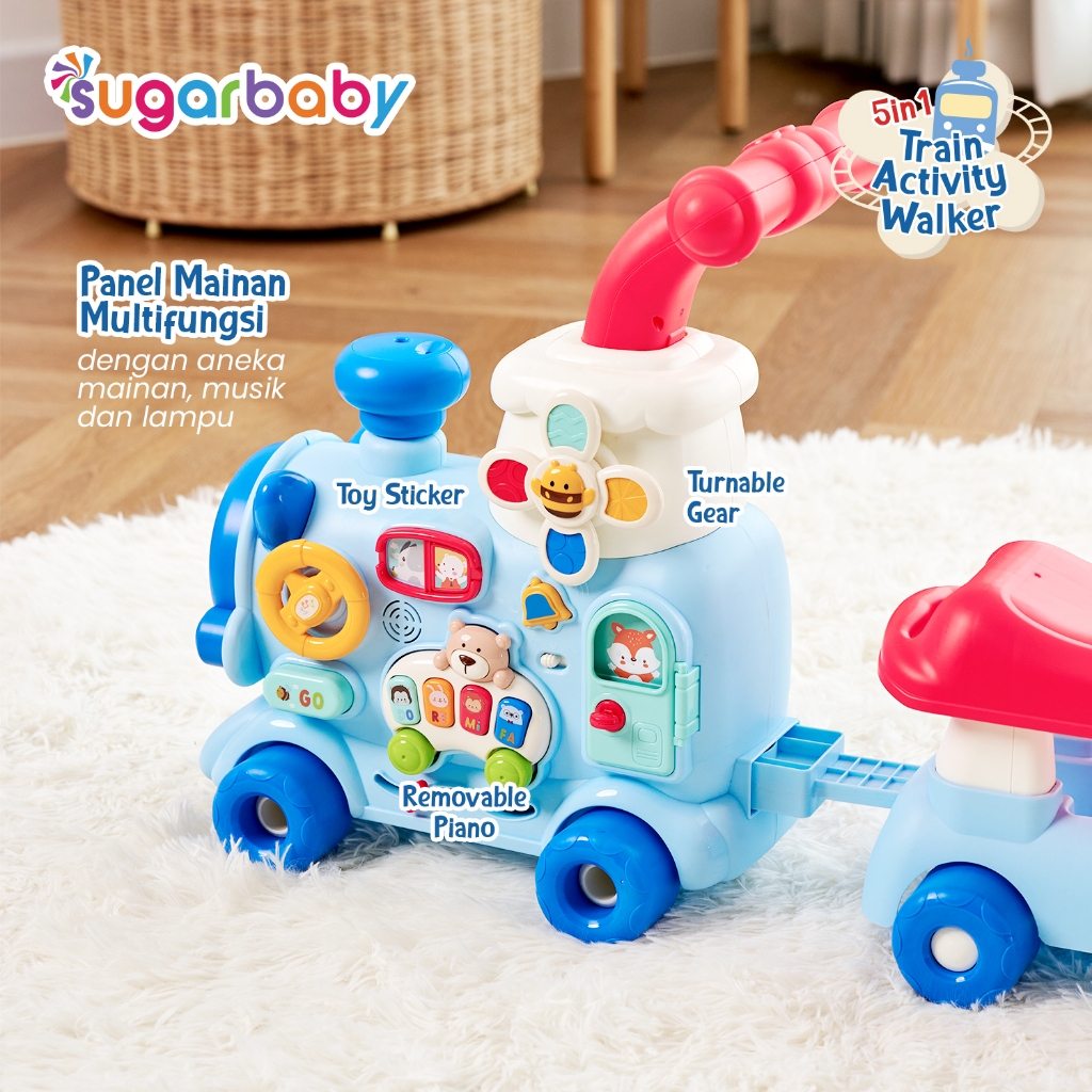 Sugarbaby Train Activity Walker 5in1 Mode/Baby Walker/Mainan Dorong Bayi - Gambar 5