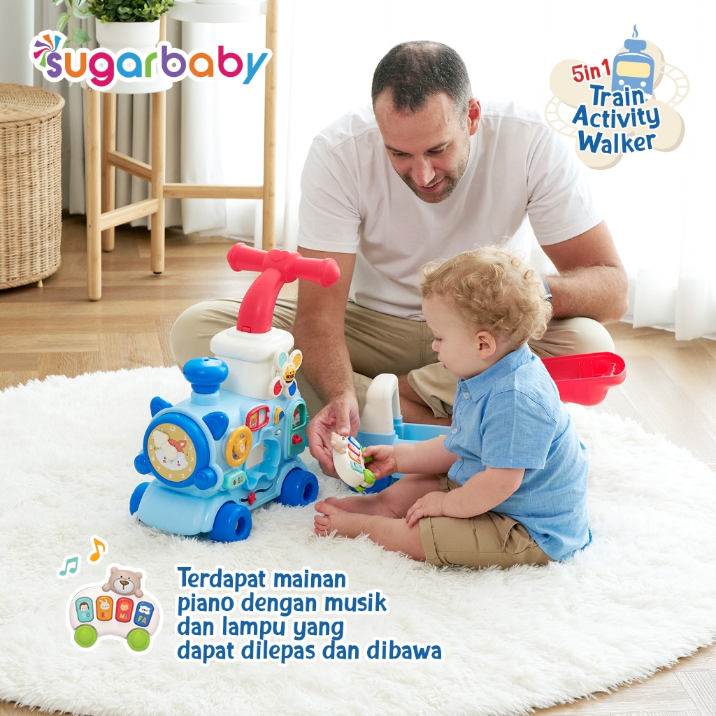 Sugarbaby Train Activity Walker 5in1 Mode/Baby Walker/Mainan Dorong Bayi - Gambar 7