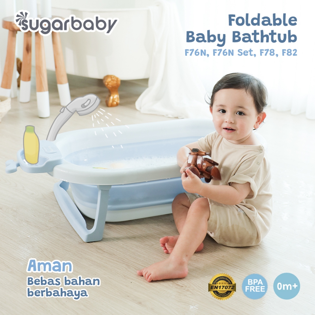 Sugarbaby Foldable Standing Baby Bathtub - Bak Mandi Lipat Sensor Panas - Gambar 8