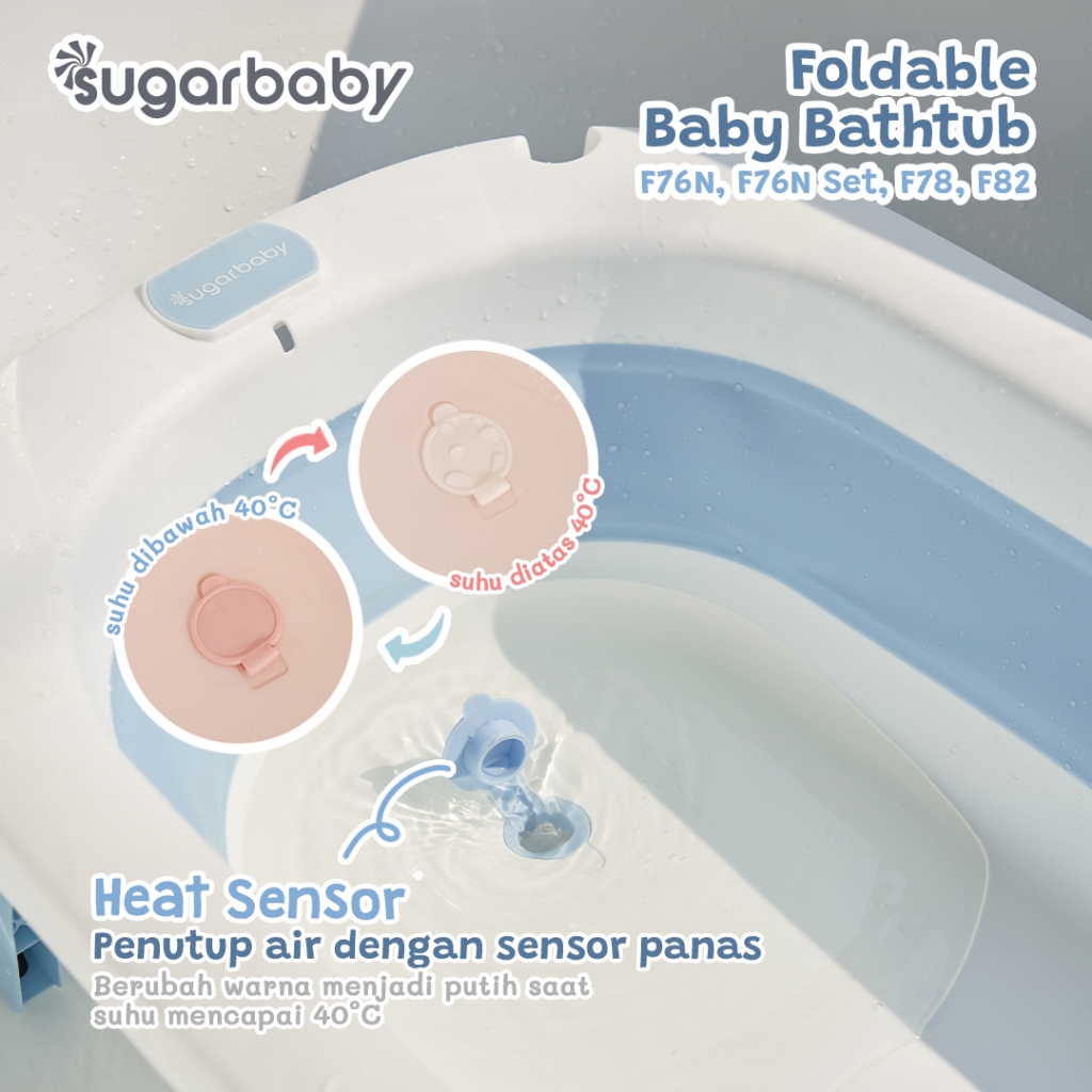 Sugarbaby Foldable Standing Baby Bathtub - Bak Mandi Lipat Sensor Panas - Gambar 2
