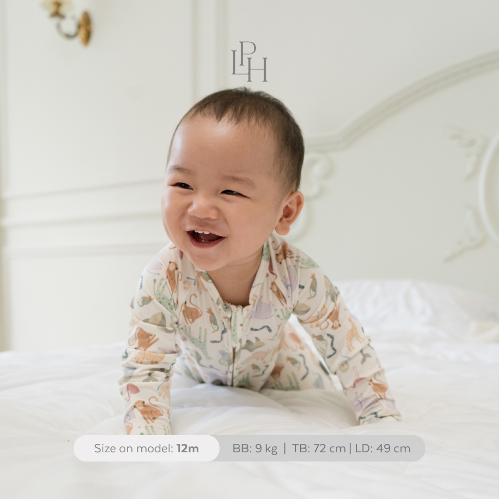Baju Tidur Bayi Lengan Panjang Little Palmerhaus Tencel Modal Premium - Gambar 2