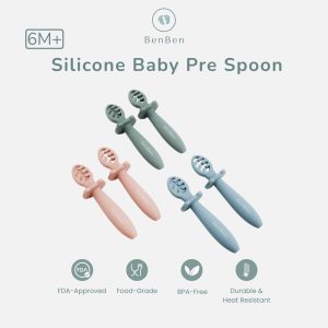 BENBEN Premium Series Silicone Baby Pre-Spoon with Case - Sendok MPASI BLW Bayi