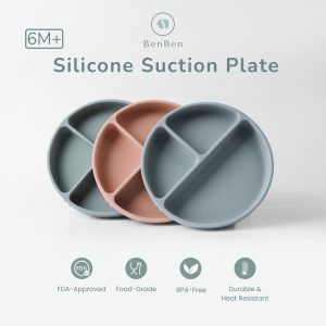 BENBEN Premium Series Silicone Suction Plate - Piring Makan Anak Anti Slip