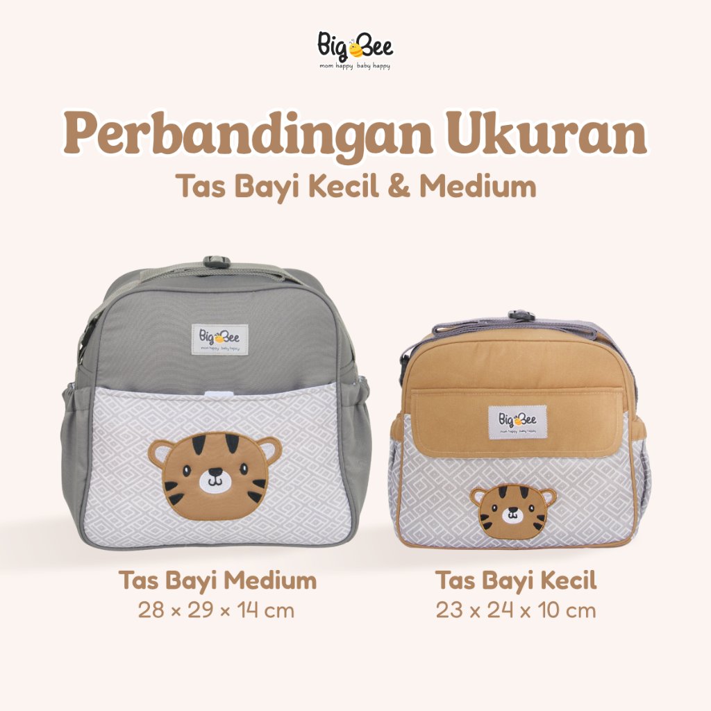 Big Bee Tas Bayi Selempang Kecil Tiger Series Water Repellent Multisekat - Gambar 18