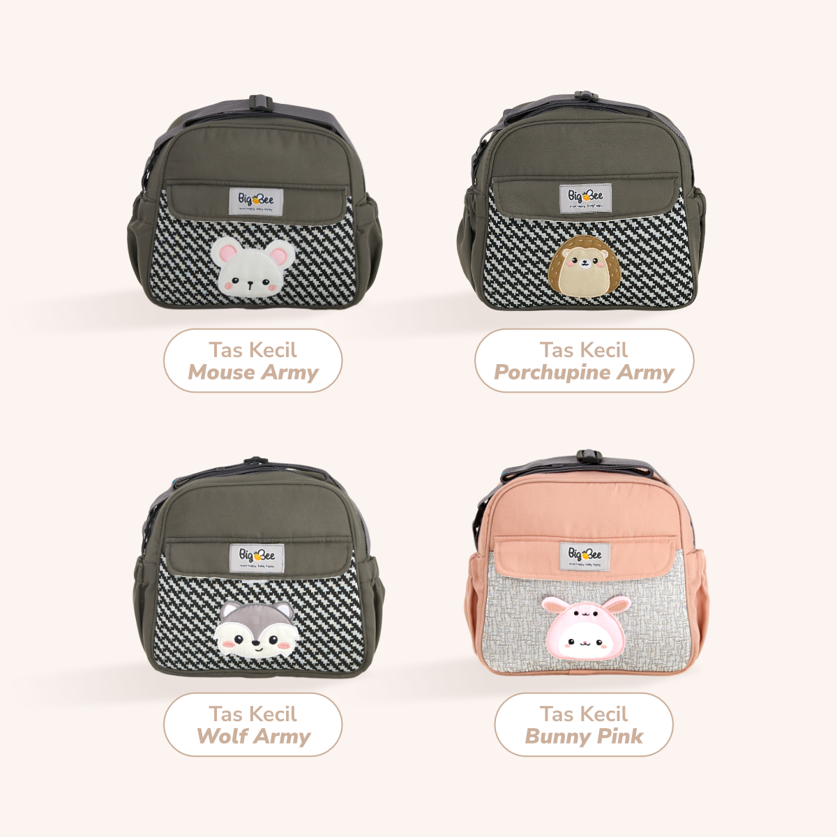 Big Bee Tas Bayi Selempang Kecil Tiger Series Water Repellent Multisekat - Gambar 19