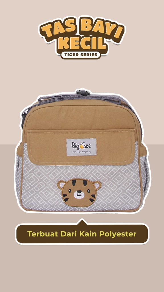Big Bee Tas Bayi Selempang Kecil Tiger Series Water Repellent Multisekat - Gambar 3