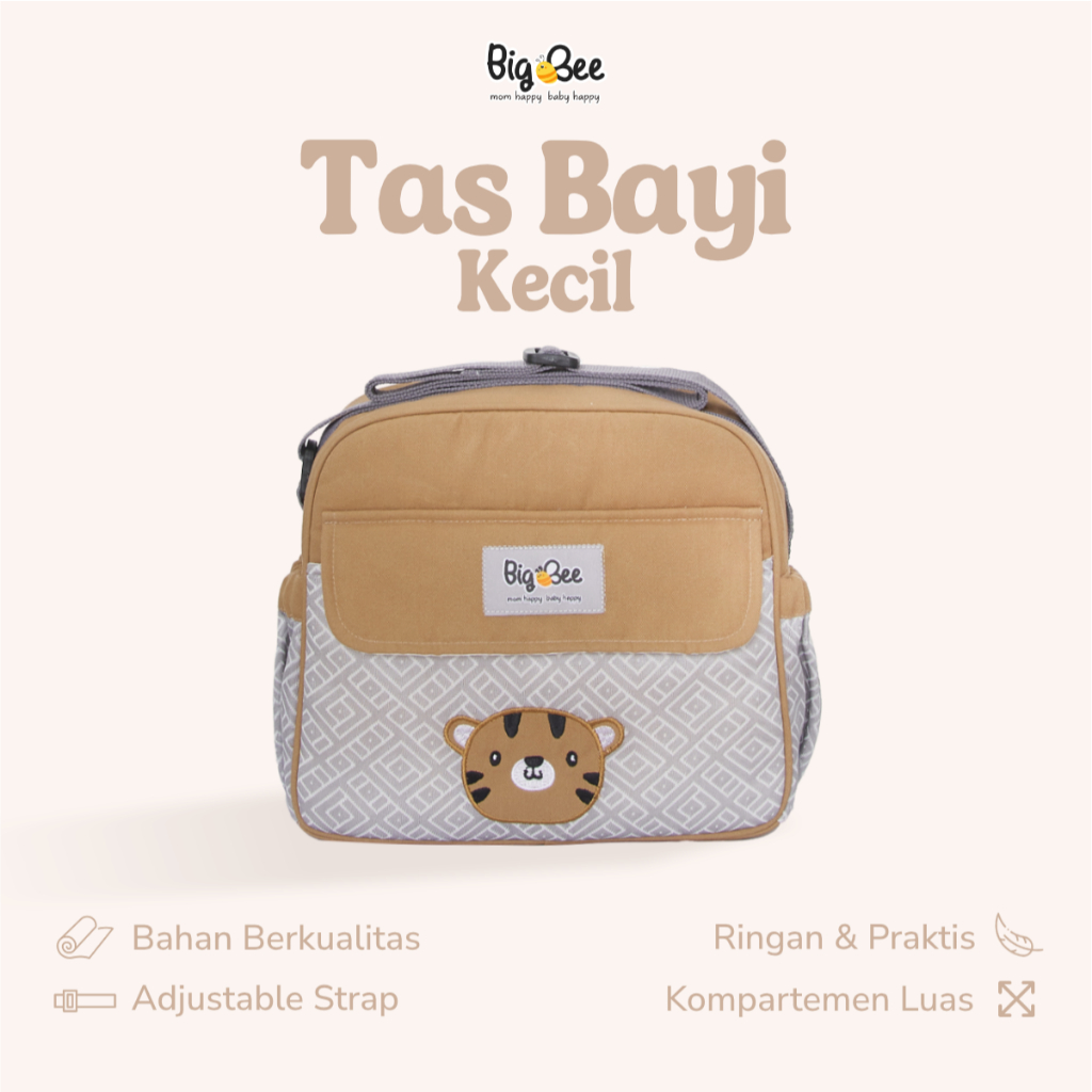 Big Bee Tas Bayi Selempang Kecil Tiger Series Water Repellent Multisekat - Gambar 5