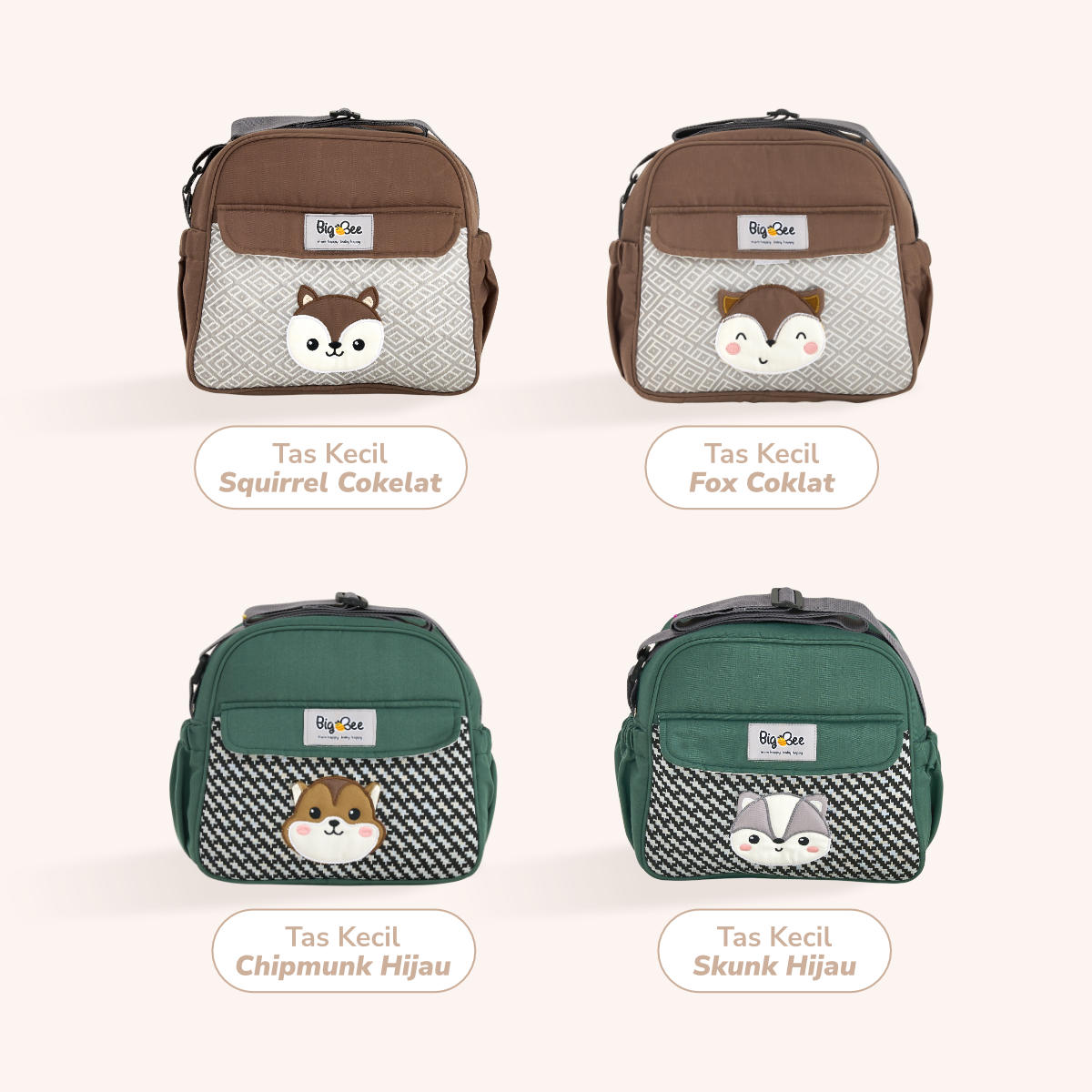 Big Bee Tas Bayi Selempang Kecil Tiger Series Water Repellent Multisekat - Gambar 15