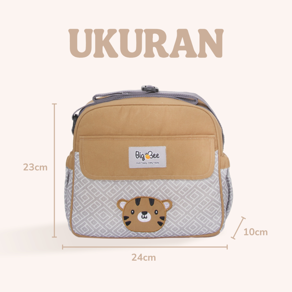 Big Bee Tas Bayi Selempang Kecil Tiger Series Water Repellent Multisekat - Gambar 16