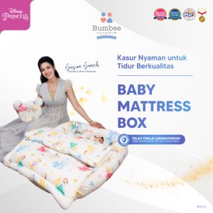 Bumbee Collection Kasur Kotak Bayi Ergo Foam + Kelambu Resleting Set Pelindung Tidur Bayi