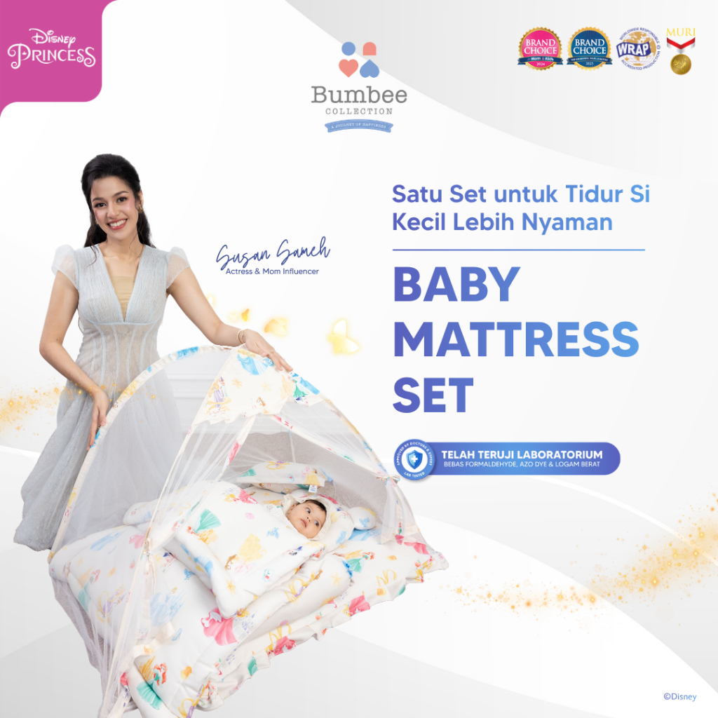 Bumbee Collection Kasur Set Bayi Multifungsi + Kelambu Anti Nyamuk & Bantal Anti Peyang Complete Set