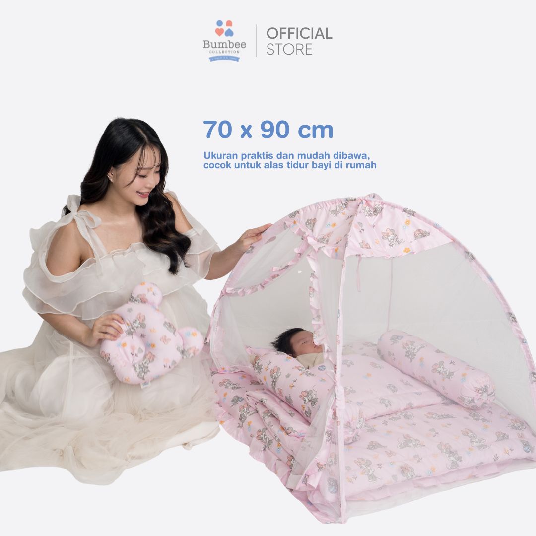 Bumbee Collection Kasur Set Bayi Multifungsi + Kelambu Anti Nyamuk & Bantal Anti Peyang Complete Set - Gambar 10