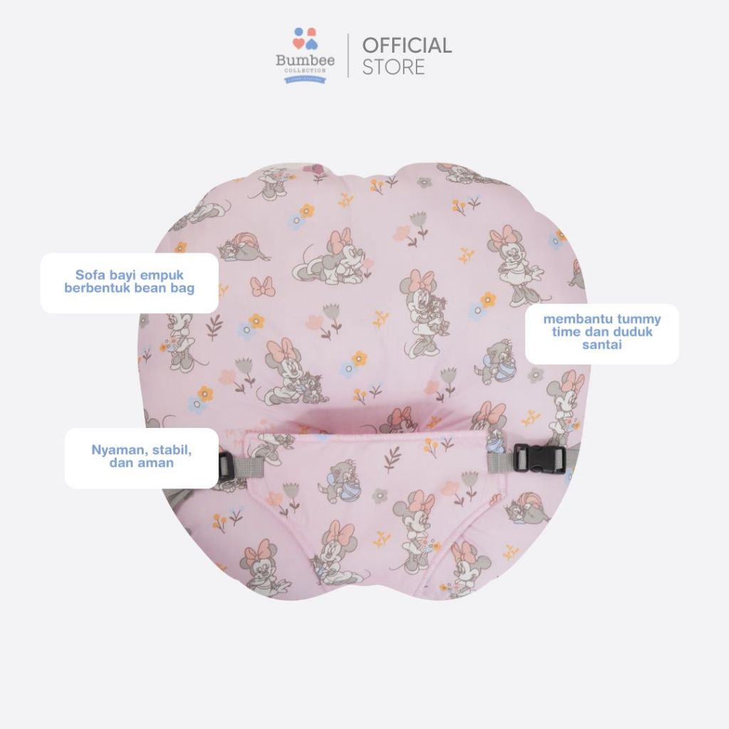 Bumbee Collection Sofa Bayi Gesper Multiguna Alas Duduk dan Menyusui Katun Premium - Gambar 2