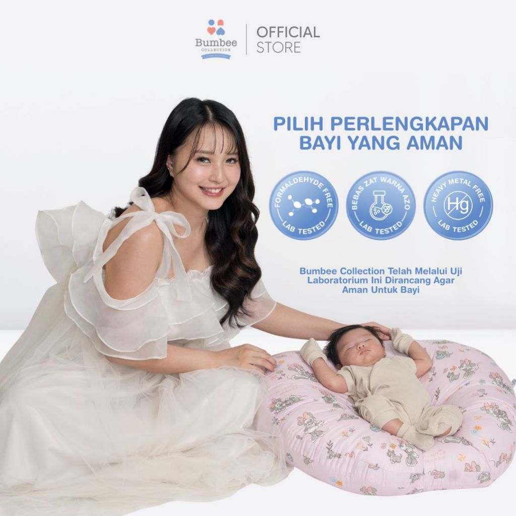 Bumbee Collection Sofa Bayi Gesper Multiguna Alas Duduk dan Menyusui Katun Premium - Gambar 4