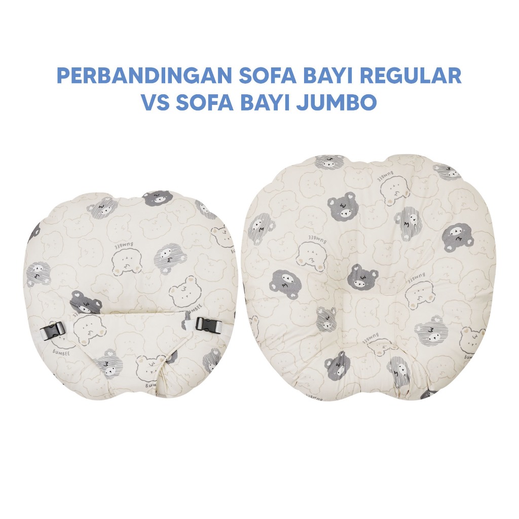 Bumbee Collection Sofa Bayi Gesper Multiguna Alas Duduk dan Menyusui Katun Premium - Gambar 5
