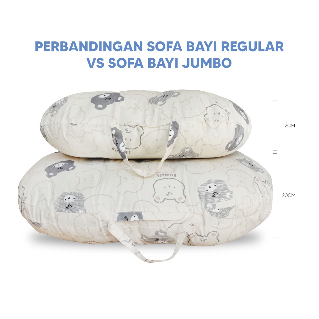 Bumbee Collection Sofa Bayi Gesper Multiguna Alas Duduk dan Menyusui Katun Premium - Gambar 6