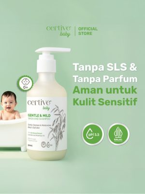 CERTIVE Gentle Mild Wash Shampoo Bayi 2in1 300ml Sabun Sampo Sensitif No SLS