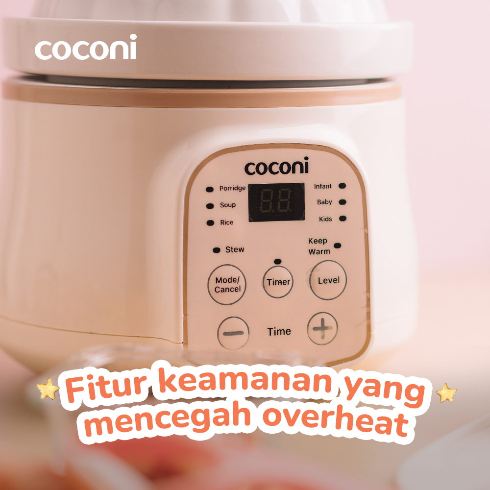 COCONI Umi Slow Cooker Digital 1L Pot Keramik MPASI Bayi Anti Overheat - Gambar 2