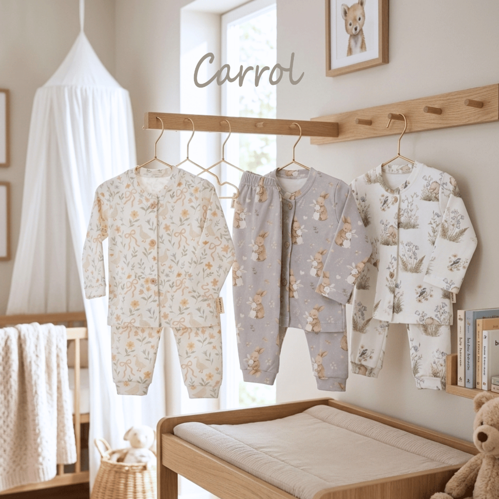 Carrol n Barrol Setelan Baju Lengan Panjang Anak Katun Premium SNI Motif Circus n Bunny Collections