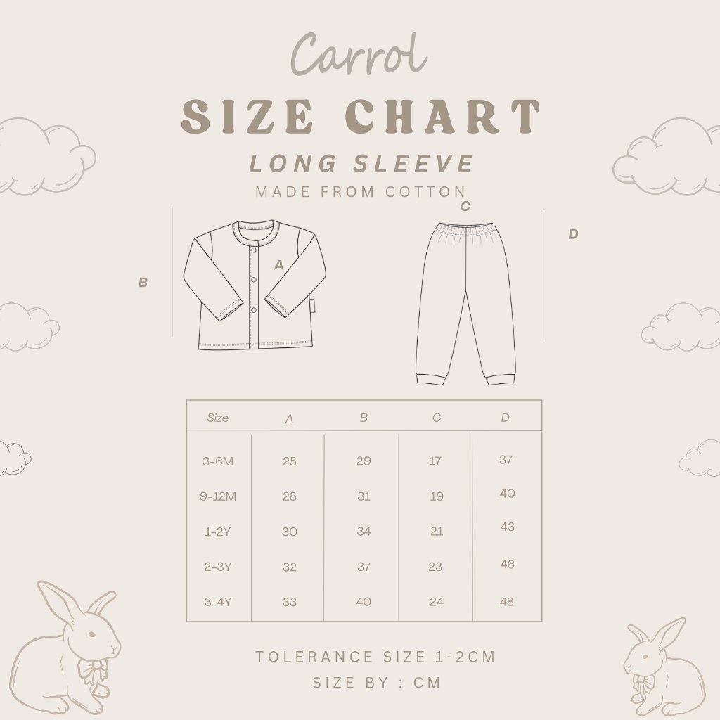 Carrol n Barrol Setelan Baju Lengan Panjang Anak Katun Premium SNI Motif Circus n Bunny Collections - Gambar 6