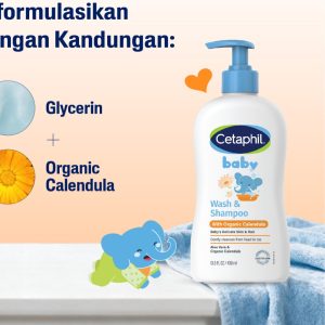 Cetaphil Baby Wash and Shampoo 400ml Organic Calendula_4