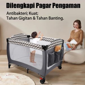 Cocobb Box Bayi Lipat 2 Tingkat Portable Kasur Tempat Tidur Anak_2