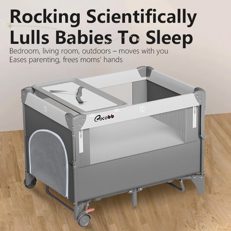 Box Bayi Lipat Portabel Sidebed Tempat Tidur Anak Ayun Multifungsi Plus Kelambu - Cocobb - Gambar 7
