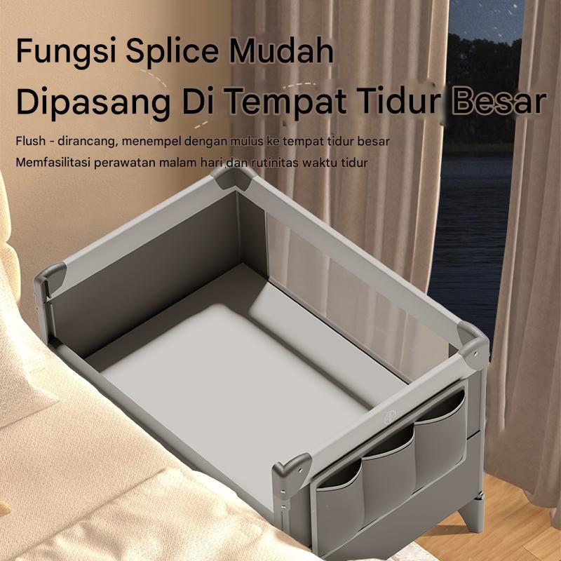 Box Bayi Lipat Portabel Sidebed Tempat Tidur Anak Ayun Multifungsi Plus Kelambu - Cocobb - Gambar 5