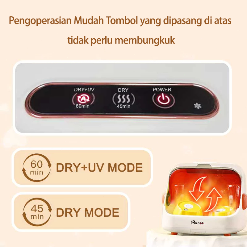 Sterilisator dan Pengering Botol Susu Bayi UV 20L Multifungsi Hemat Listrik - Cocobb - Gambar 6