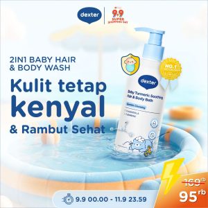 Dexter Baby Turmeric Soothing Hair Body Bath 300ml Sabun Sampo Bayi 2in1 Sensitif Anti Ruam