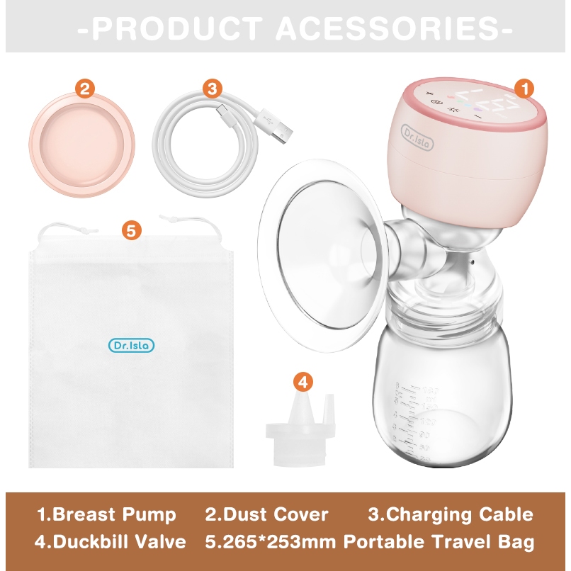 Dr.Isla Wearable Electric Breast Pump Single Portable Handsfree 180ml - Gambar 11