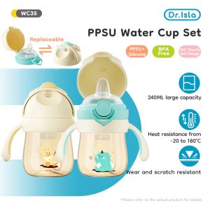 Dr.isla Botol Minum Bayi PPSU 240ml Training Cup Anti Tersedak V-Valve