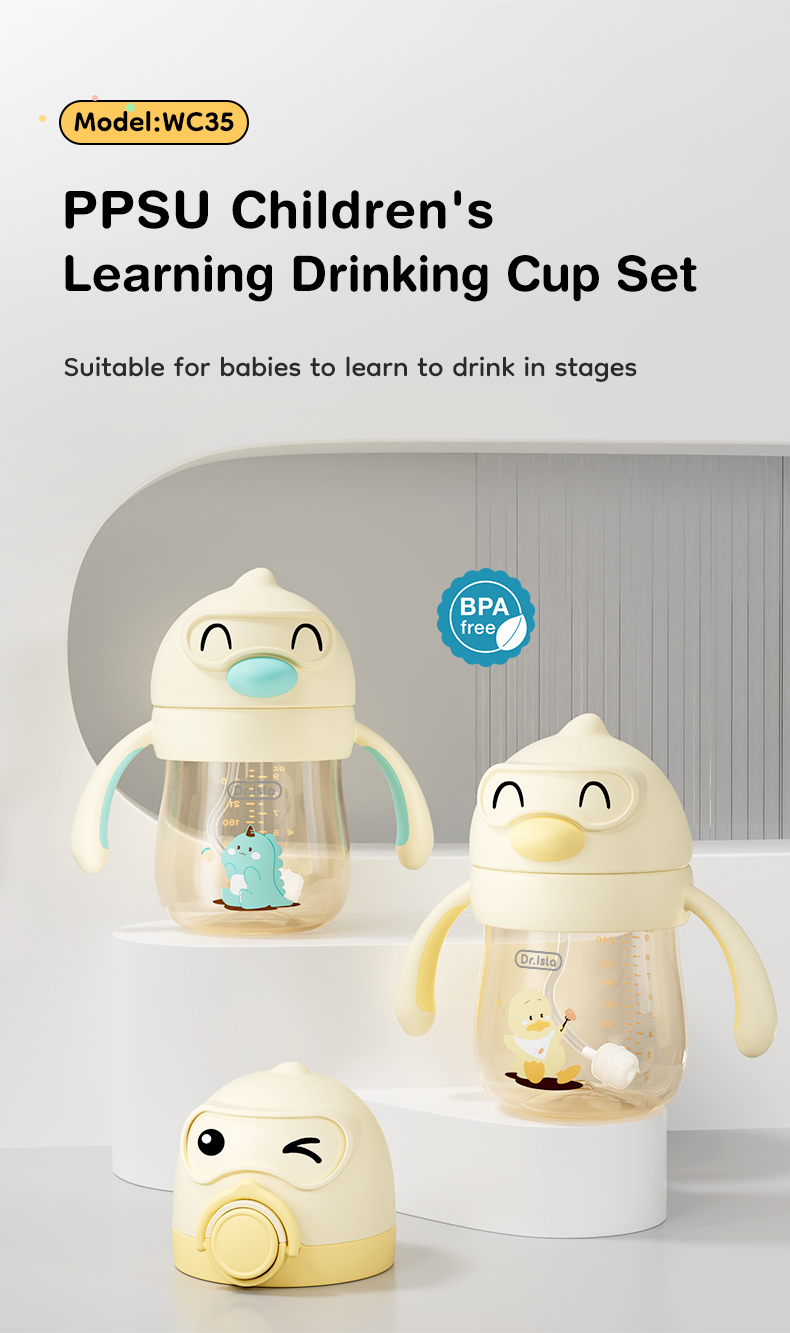 Dr.isla Botol Minum Bayi PPSU 240ml Training Cup Anti Tersedak V-Valve - Gambar 10