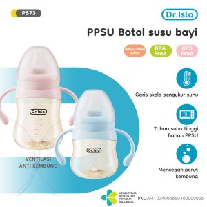 Dr.isla Botol Susu Bayi PPSU Wide Neck Anti Kolik Kembung Sensor Suhu PS73