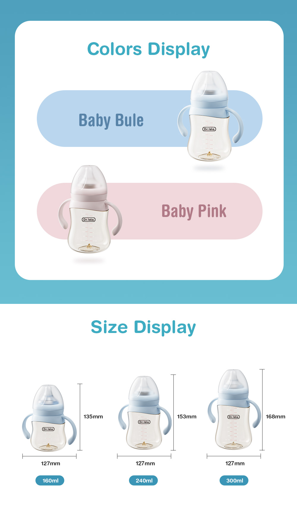Dr.isla Botol Susu Bayi PPSU Wide Neck Anti Kolik Kembung Sensor Suhu PS73 - Gambar 10