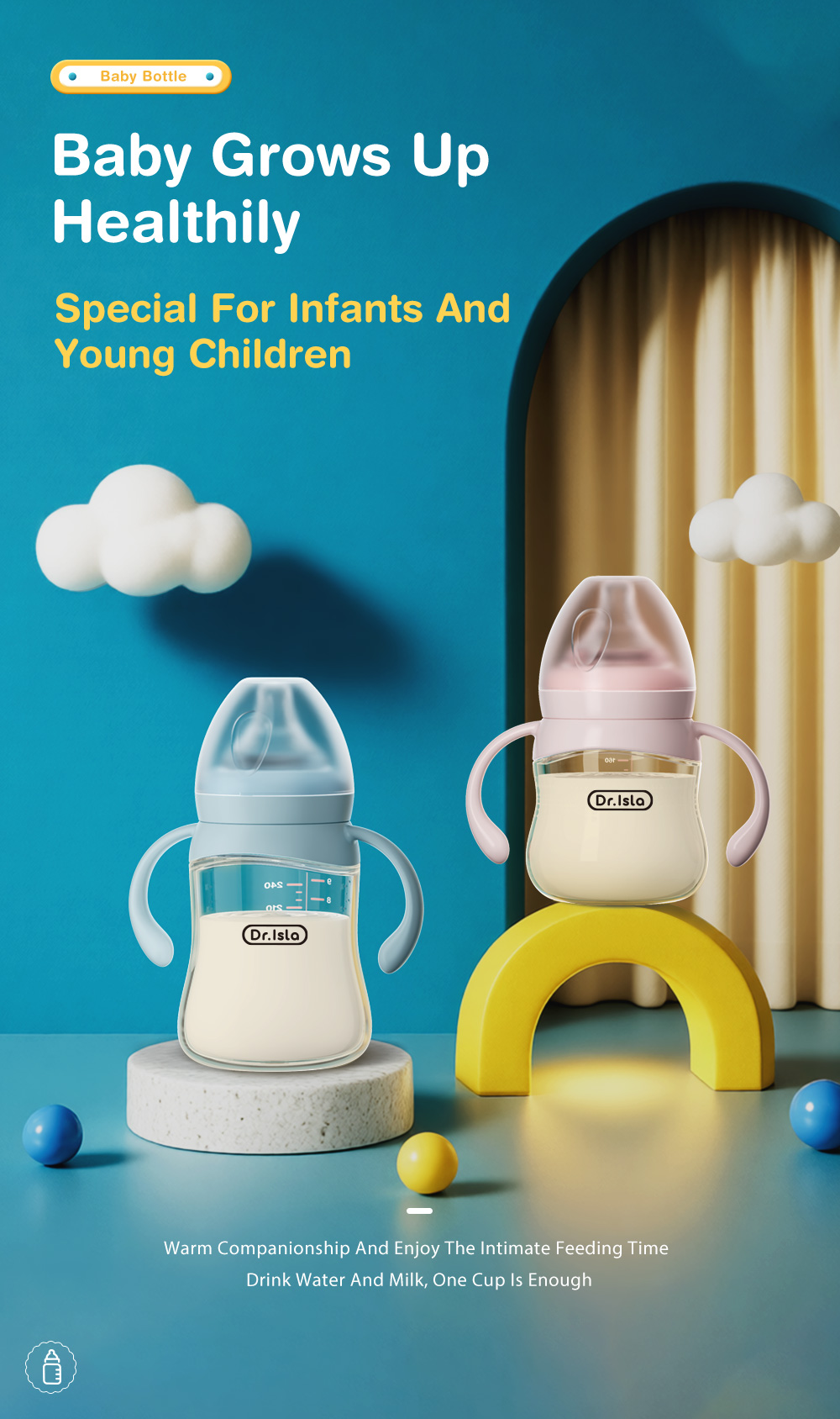 Dr.isla Botol Susu Bayi PPSU Wide Neck Anti Kolik Kembung Sensor Suhu PS73 - Gambar 13