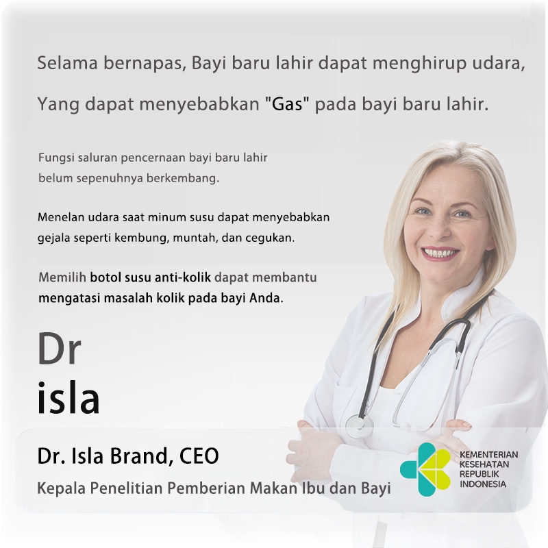 Dr.isla Botol Susu Bayi PPSU Wide Neck Anti Kolik Kembung Sensor Suhu PS73 - Gambar 2