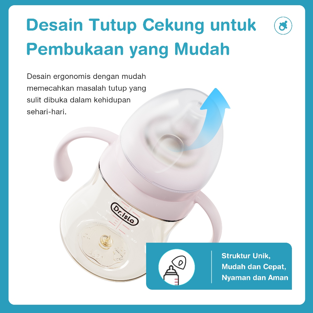 Dr.isla Botol Susu Bayi PPSU Wide Neck Anti Kolik Kembung Sensor Suhu PS73 - Gambar 9