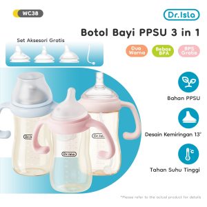 Dr.isla Botol Susu PPSU Bayi Indikator Suhu Anti Kolik WC38