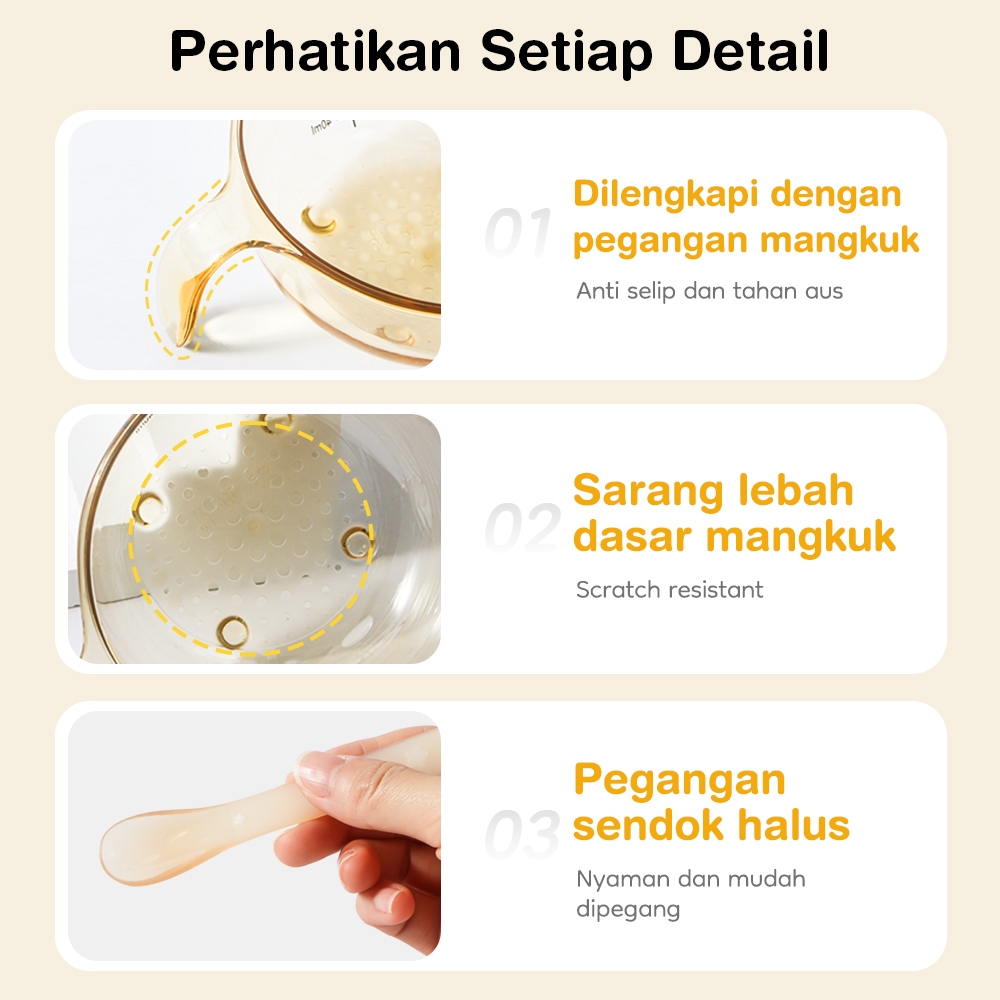 Dr.isla Set Mangkuk Makan Bayi PPSU BT15 Sendok Silikon Anti Pecah BPA Free - Gambar 3