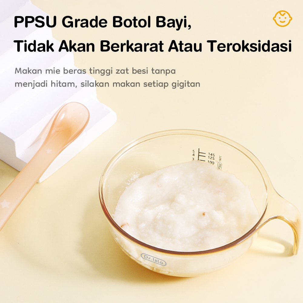 Dr.isla Set Mangkuk Makan Bayi PPSU BT15 Sendok Silikon Anti Pecah BPA Free - Gambar 6