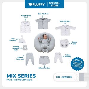FLUFFY - Paket Baju Bayi - Setelan Newborn Neci - PNBN Isi 27 Pcs – Lembut & Standart SNI